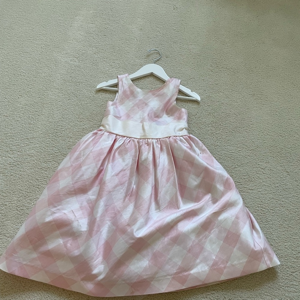 Pink and White Plaid Girls Dress, Great for Easter